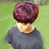 Glueless Black Short Straight Bob Pixe Cut Hair