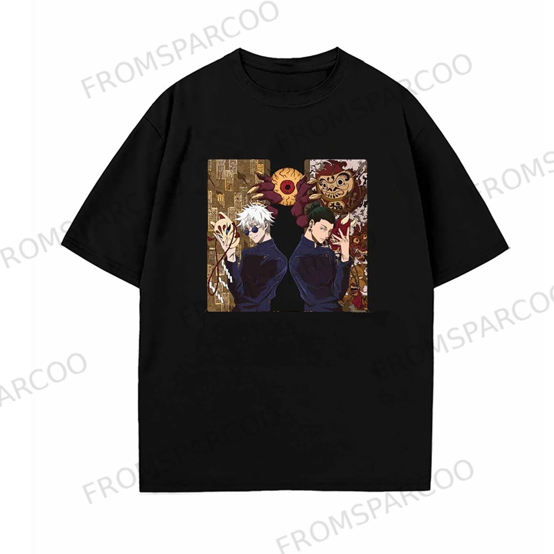 Oversized Casual Anime Gojō Satoru Print T-Shirt