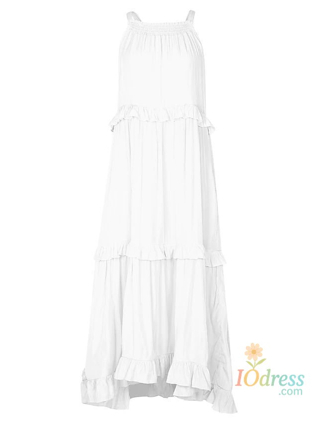 IO Dress Fitshinling Ruffles Party Long Dresses For Women Costume Sexy Sleeveless Maxi Dress Dance Wear A Line Boho Holiday Vestidos IO Dress