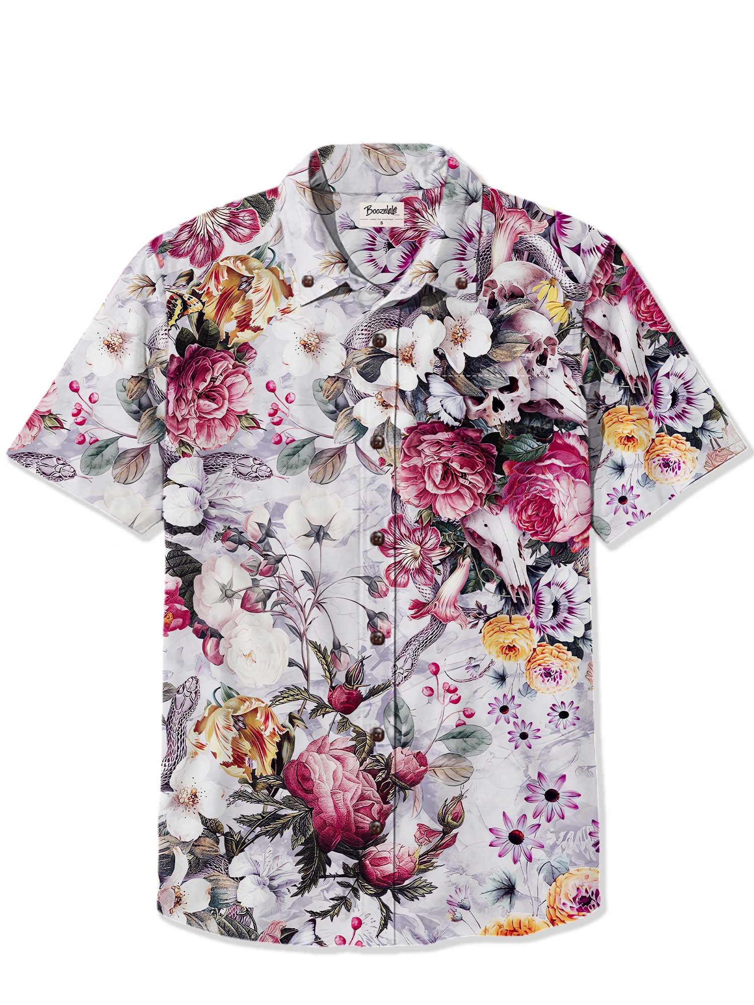 Floral Skull And Snake - 100% Cotton Shirt