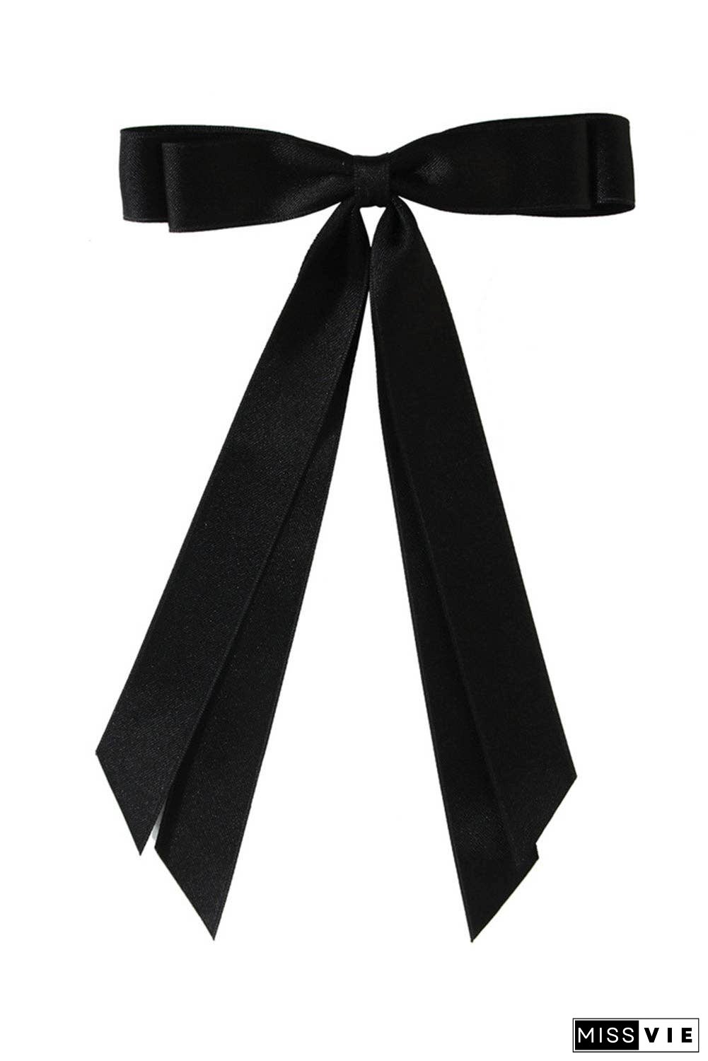 Black Elegant Terylene Double Bow Hair Clip