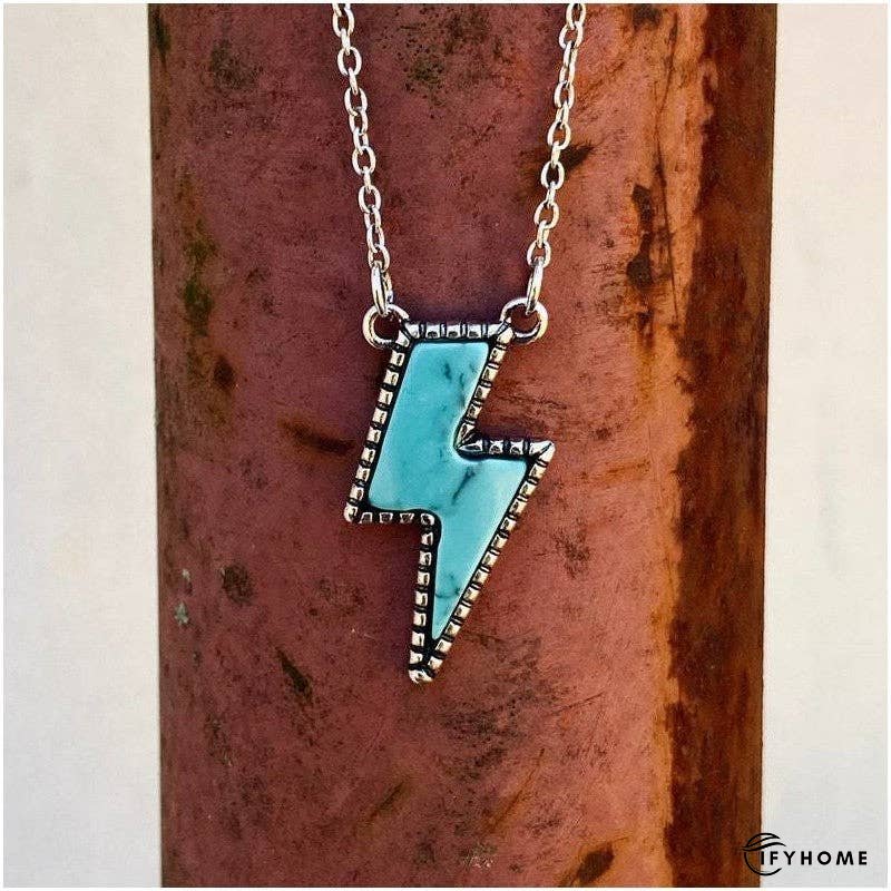 Retro Lightning-Shaped Turquoise Collar Necklace | IFYHOME