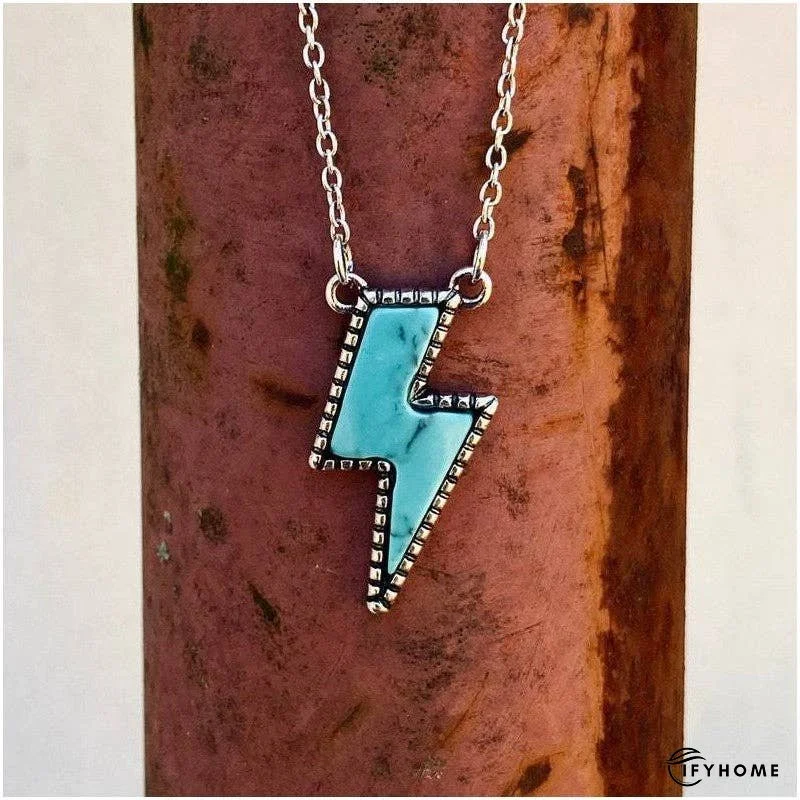 Retro Lightning-Shaped Turquoise Collar Necklace | IFYHOME