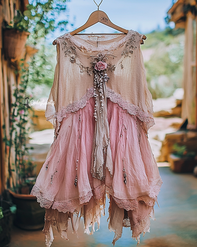 Summer Vacation Ruffle  Lace Patchwork Top ccdb a000