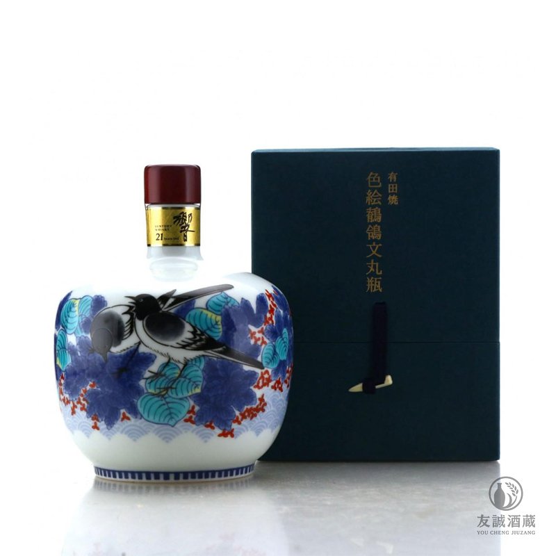 HIBIKI響21年有田焼色絵鶺鴒文丸瓶 友誠酒藏