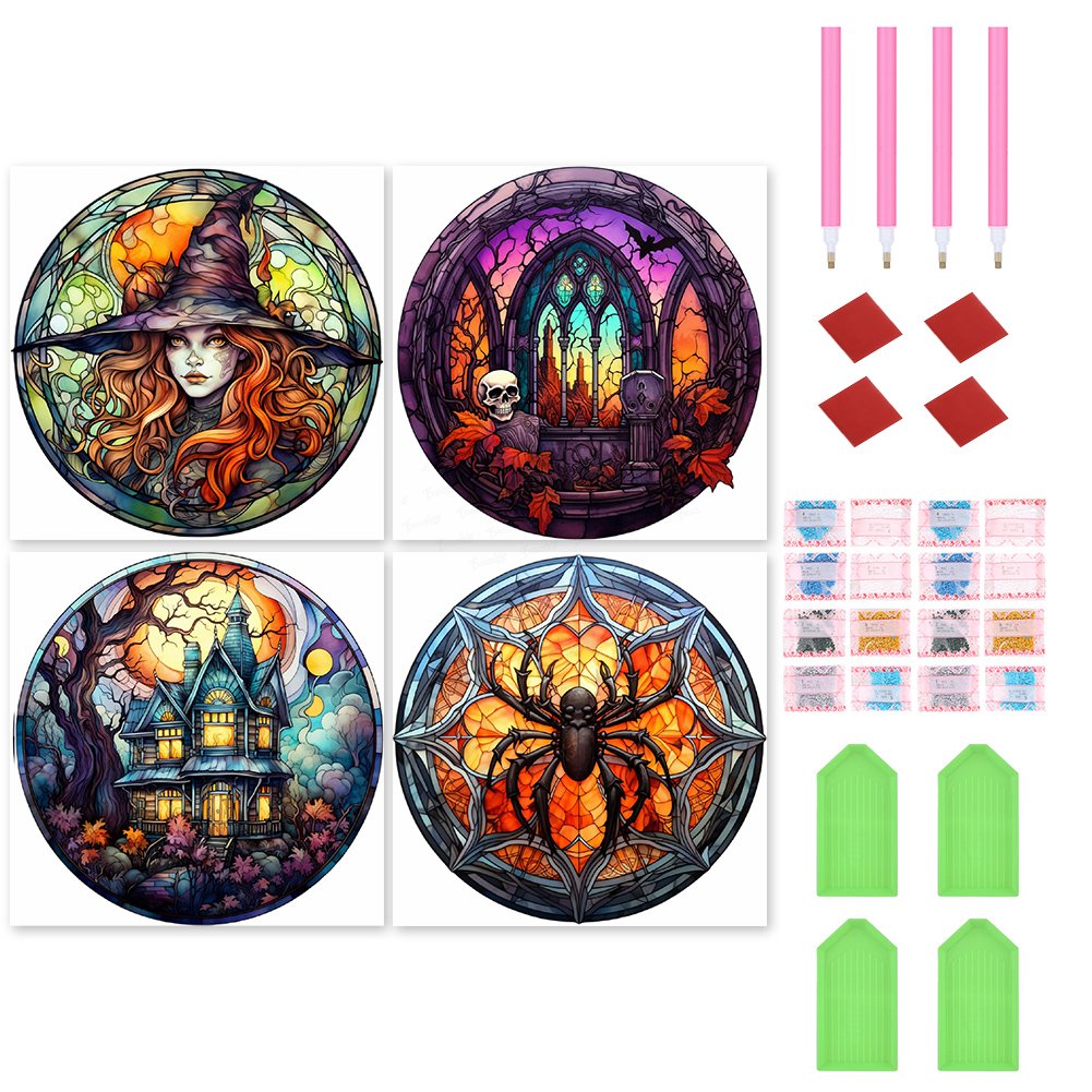 4pcs Diamond Painting Set - halloween elements (30*30CM)  James Yang