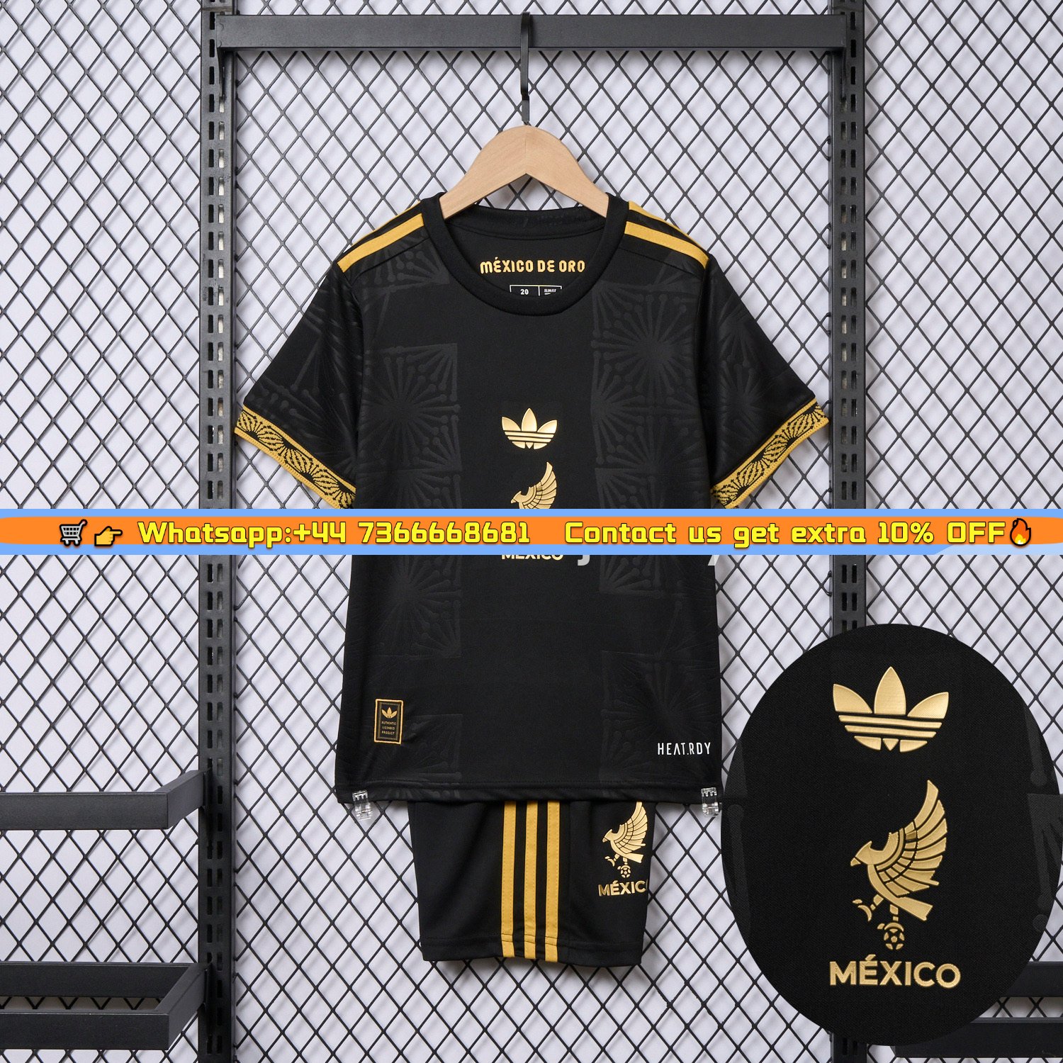 Mexico 2025 Gold Cup Black Kids Kit - Player Version