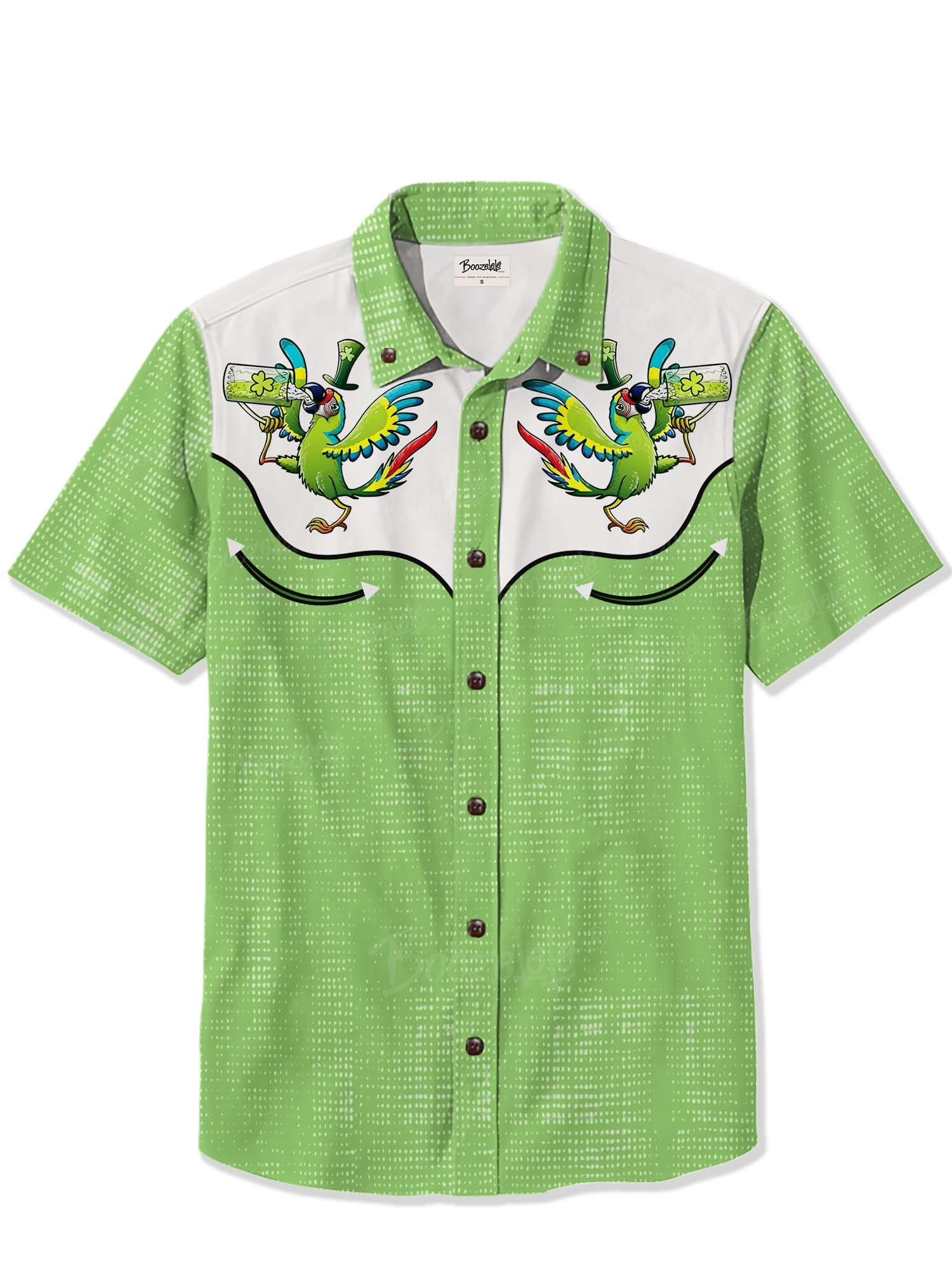 St. Patrick'S Day Drinking Parrot  - 100% Cotton Shirt