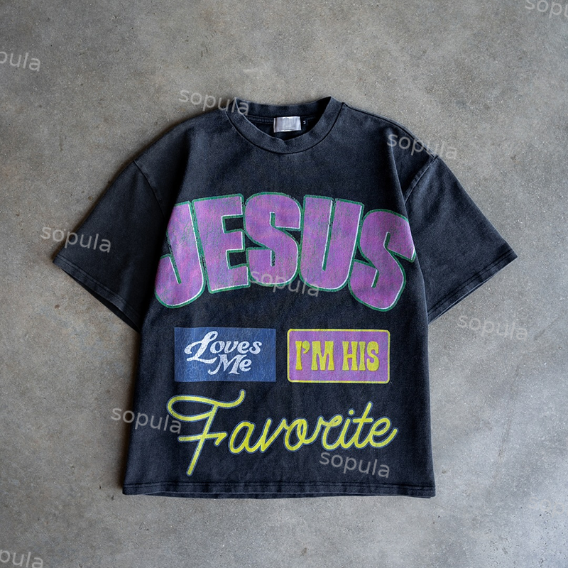 Sopula Jesus Favorite Graphic Washed T-Shirt - Sopula｜Premium Graphic Tees & Graphic Clothing