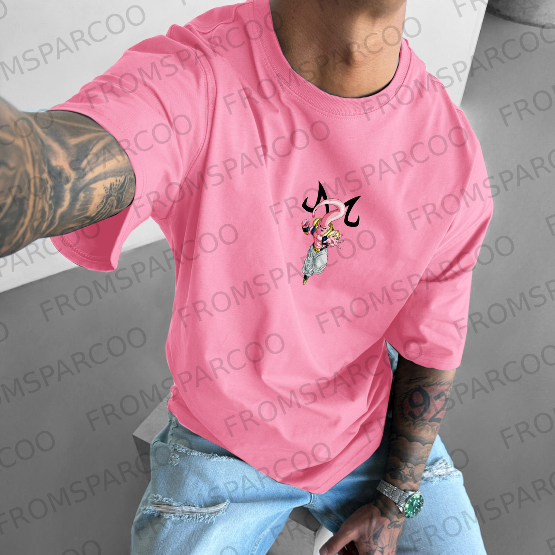 Casual loose DB anime BUU printed T-shirt