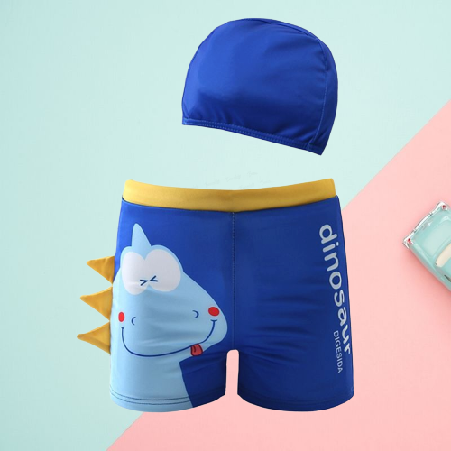 Toddler Big Kids 2-Piece Dinosaur Swimming Trunks with Swim Hat 兴城市沙后所亿柏渡 James Yang