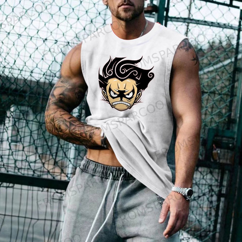 Men's One Piece Print Anime Sports Tank Top