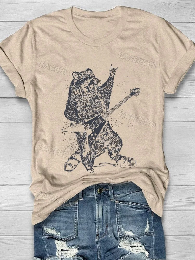 Eagerlys Rockstar Raccoon T-shirt Eagerlys