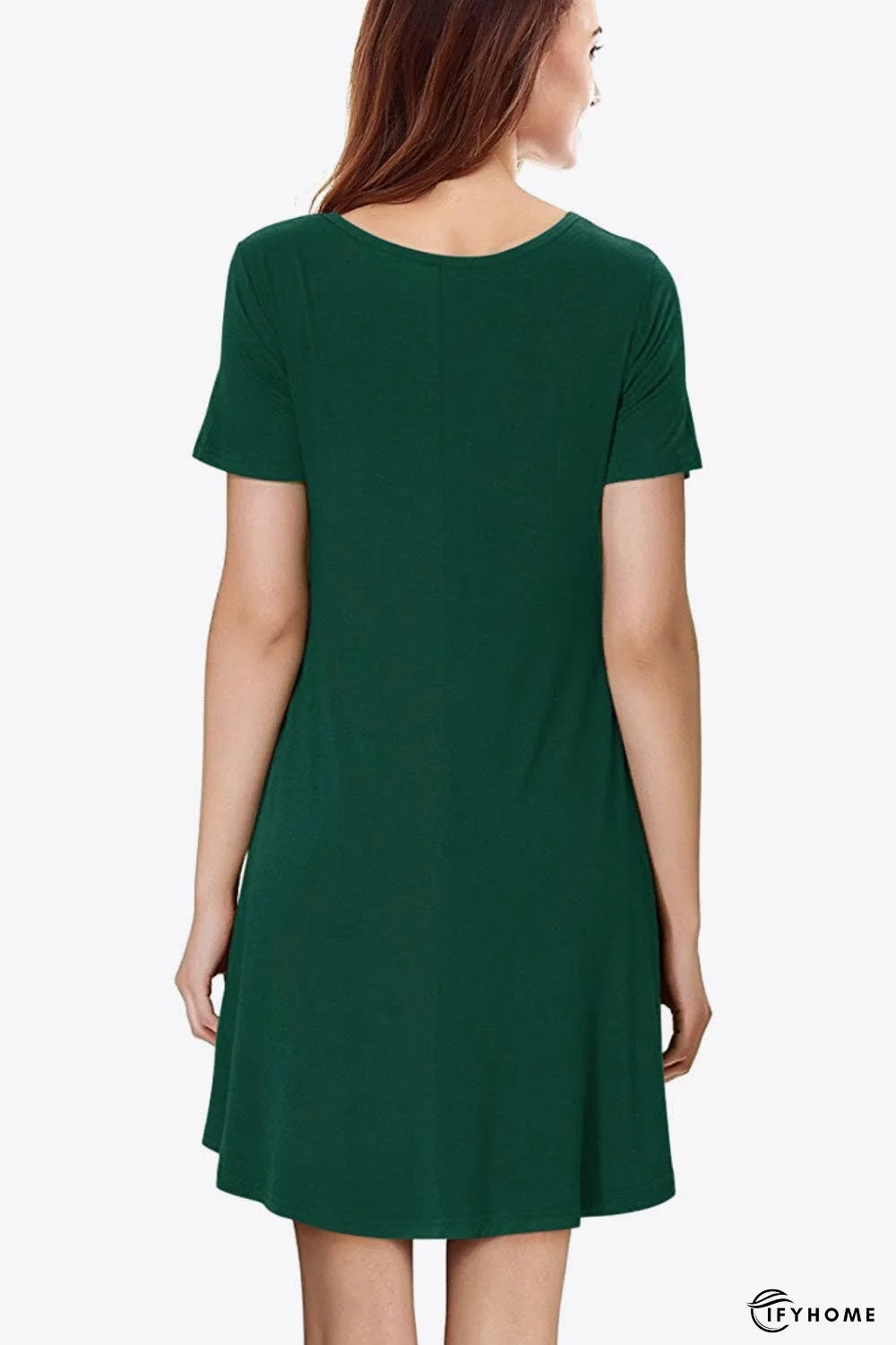 Short Sleeve V-Neck Knee-Length Dress | IFYHOME