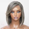 Salt & Pepper Straight Bob Glueless Wig
