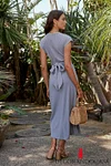 Vaeda Ribbed Tie Dress in Slate Blue - FINAL SALE