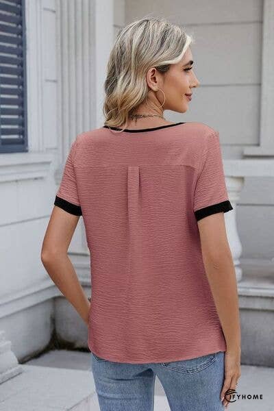 Cutout Round Neck Short Sleeve Top | IFYHOME