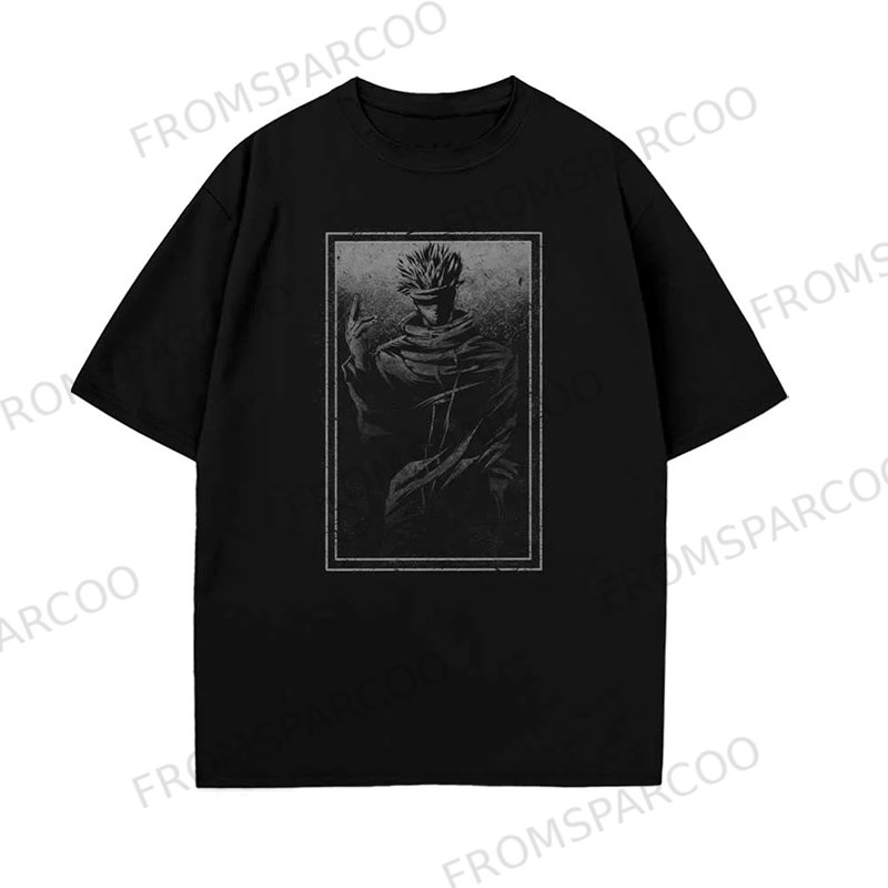 Vintage Batik Washed Jujutsu Kaisen Anime Print T-Shirt