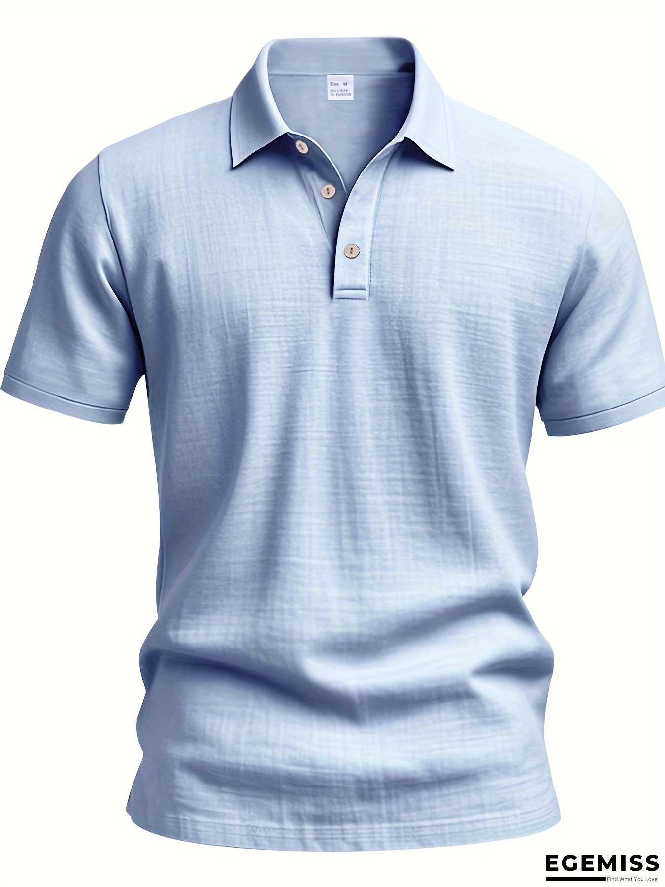 Men's Summer Loose Fit Linen Lightweight Breathable Comfort Casual Button-Up Relaxed Slim-Fit Short-Sleeve Shirt | EGEMISS