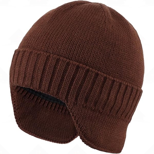 Home Prefer Mens Winter Hat Knit Earflap Hat Stocking Caps with Ears Beanie Hat