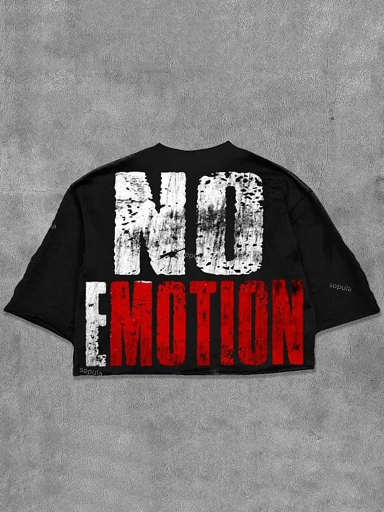 No Emotion Graphics 100% Cotton Cropped T-Shirts