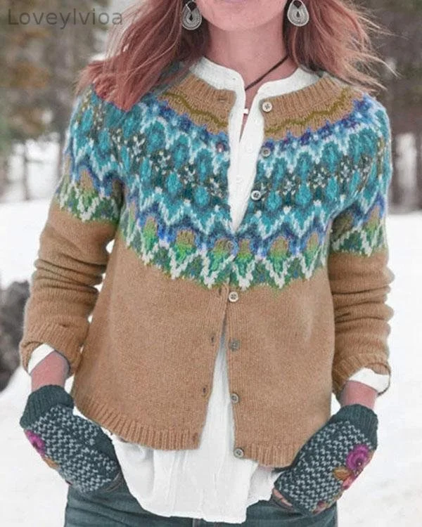 Casual Long Sleeve Printed Outerwear