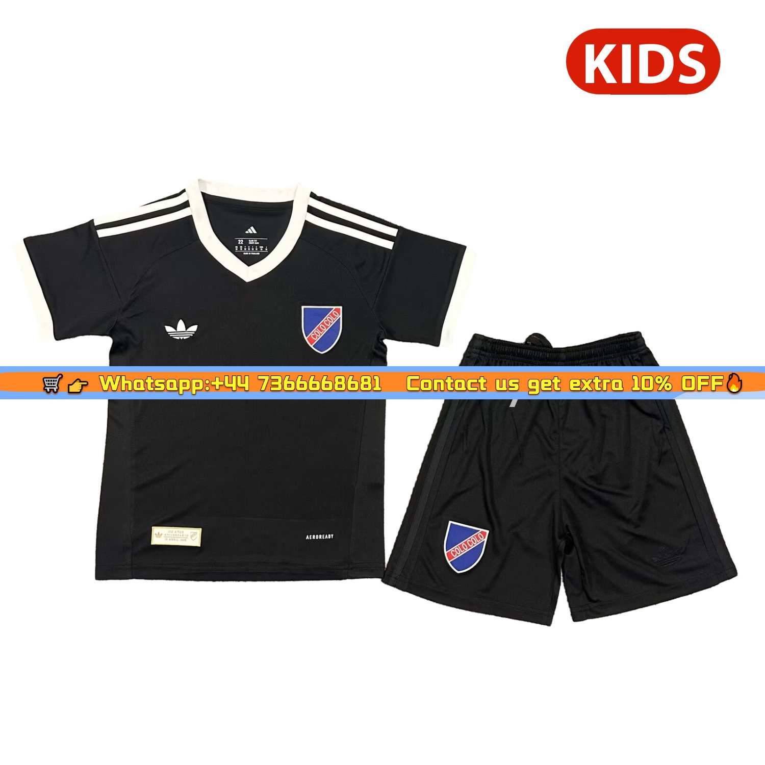 Colo Colo 25-26 100th Anniversary Black Goalkeeper Kids Kit