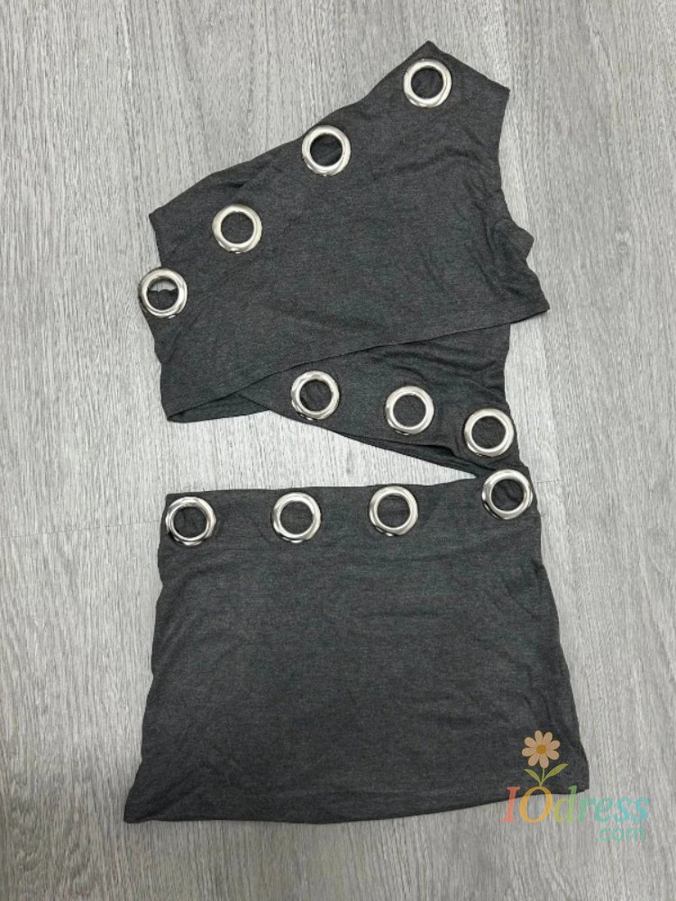 IO Dress Summer Y2K Vintage Fake 2 Piece Sets Women Off Shoulder Sexy Hollow Out Crop High Waist Bodycon Mini Dress Party Outfits 2025