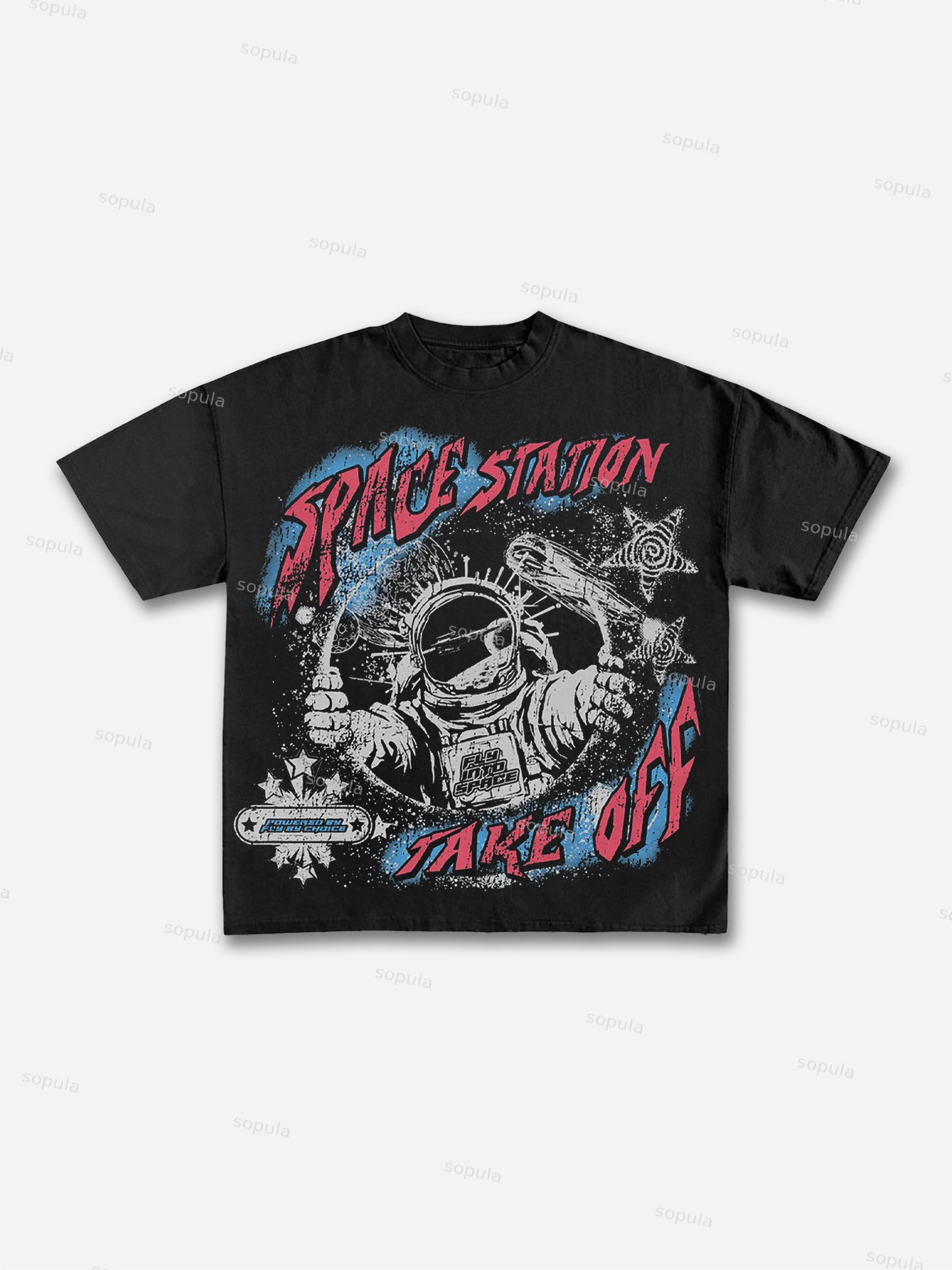 Fly By Choice X Spacestation Graphic Print Cotton T-shirt