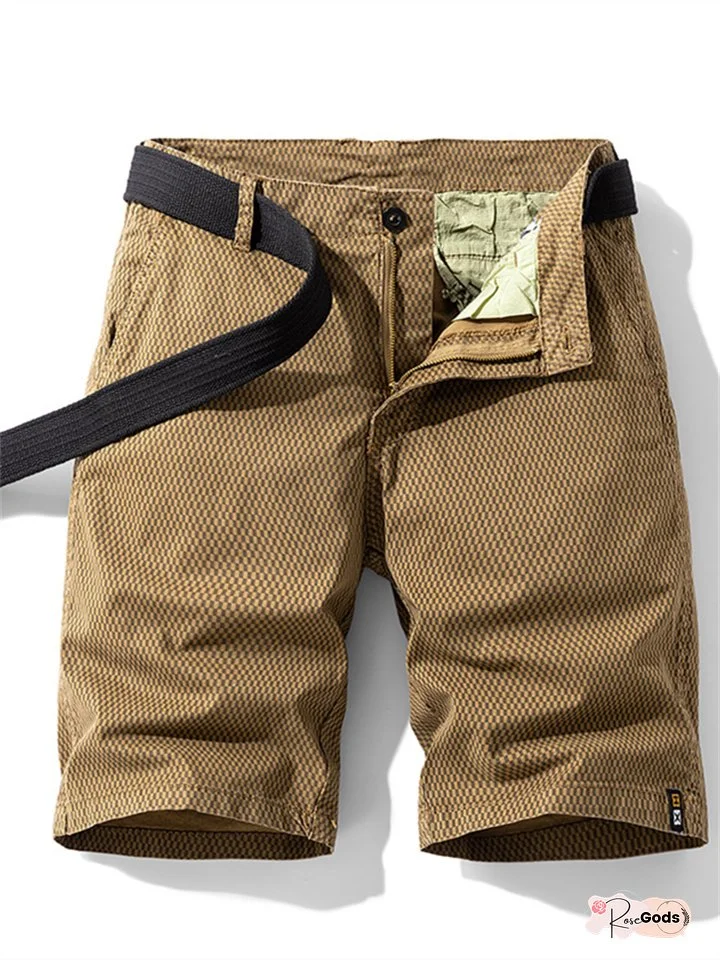 Men's Summer Thin Shorts Cotton Five Pants Retro Printing Simple Men's Pants