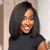 New Glueless Kinky Straight Black Gradient Light Brown Bob Wigs