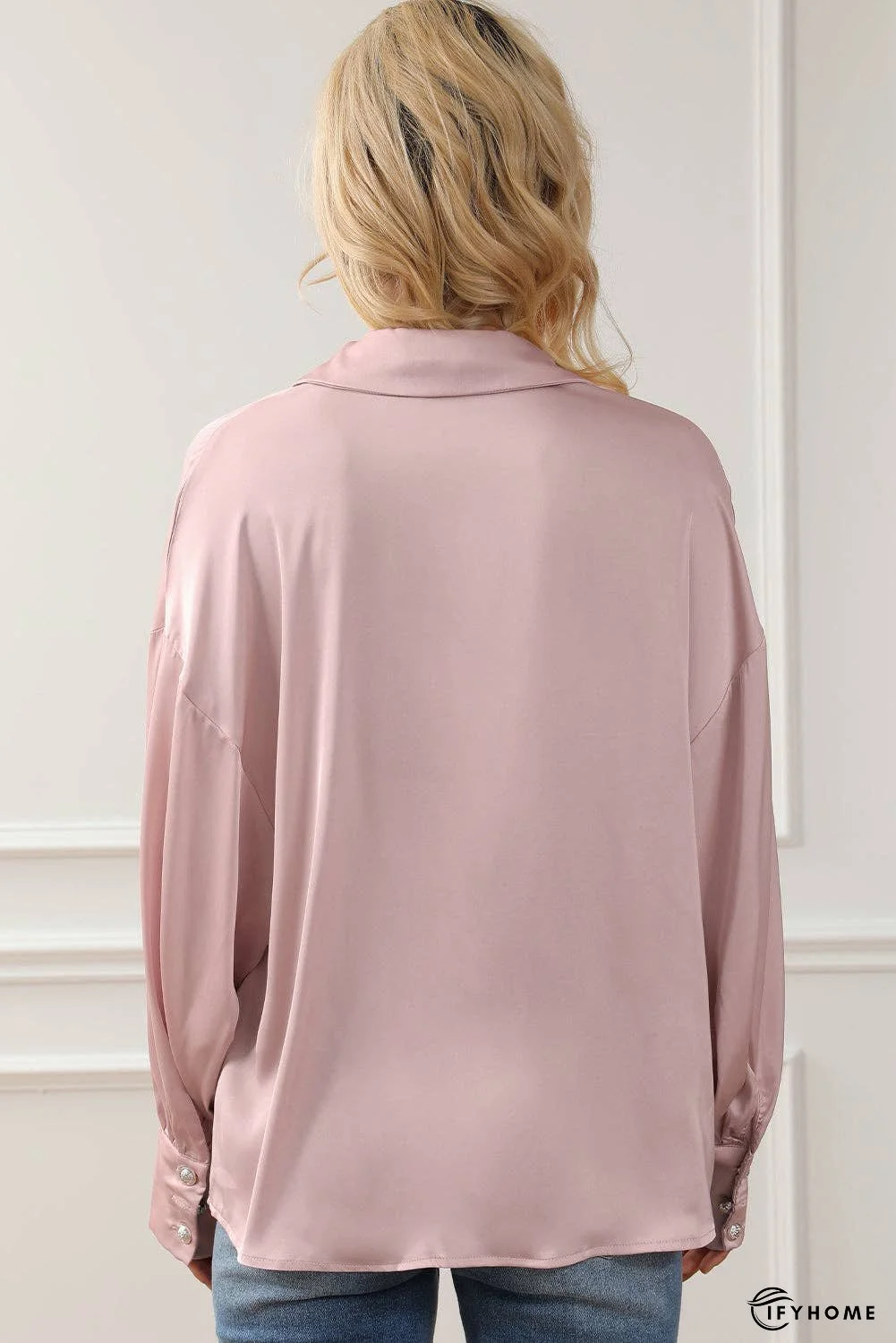 Ruffled Button Up Long Sleeve Shirt | IFYHOME