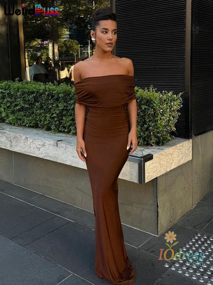 IO Dress weird puss slash neck elegant solid dress women summer hollow skinny stretch maxi bodycon birthday party streetwear Vestidos
