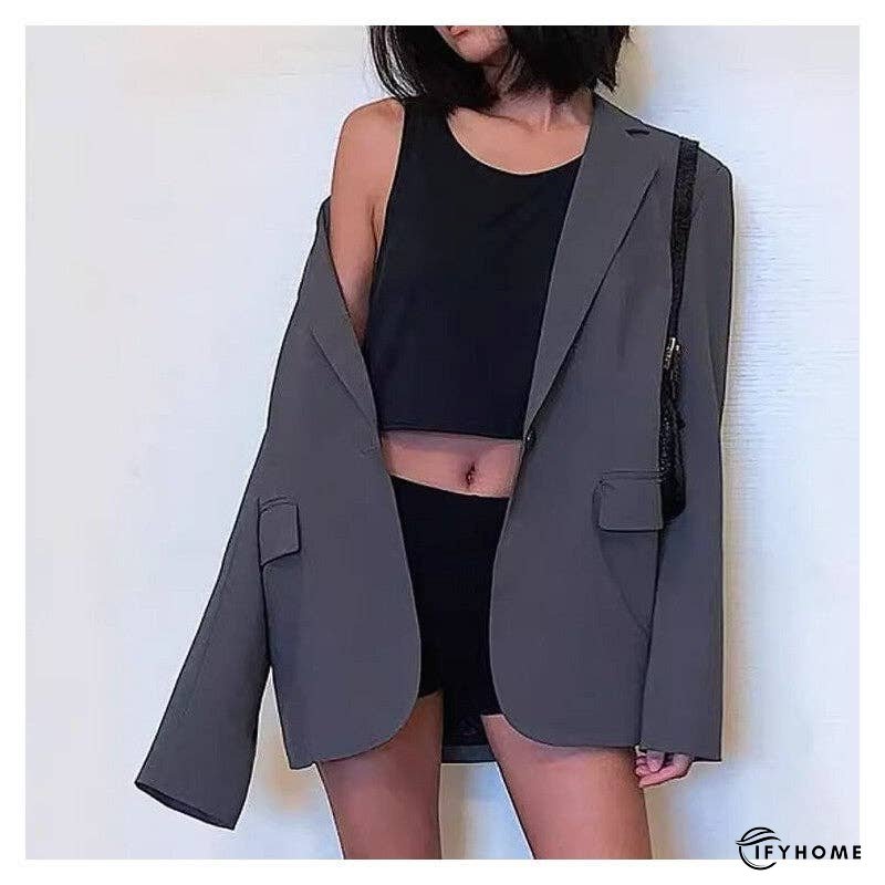 Solid Color Single Breasted Short Blazer | IFYHOME