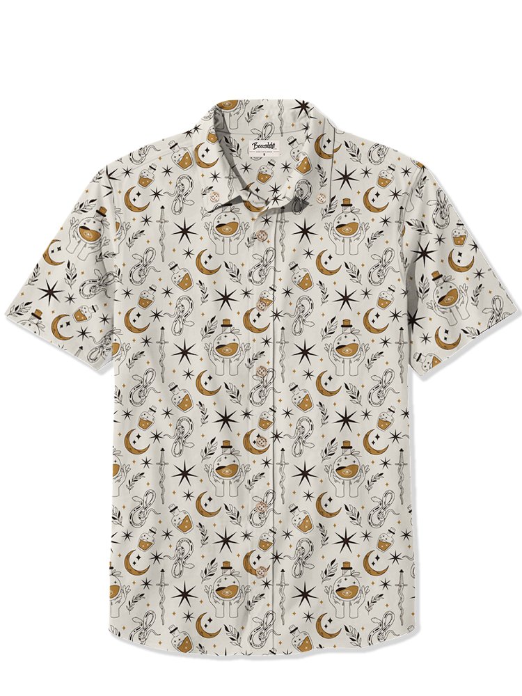 Crescent Moon and Hand Holding Potion - 100% Cotton Shirt