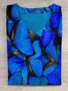 Women's Blue Butterfly Art Print Top