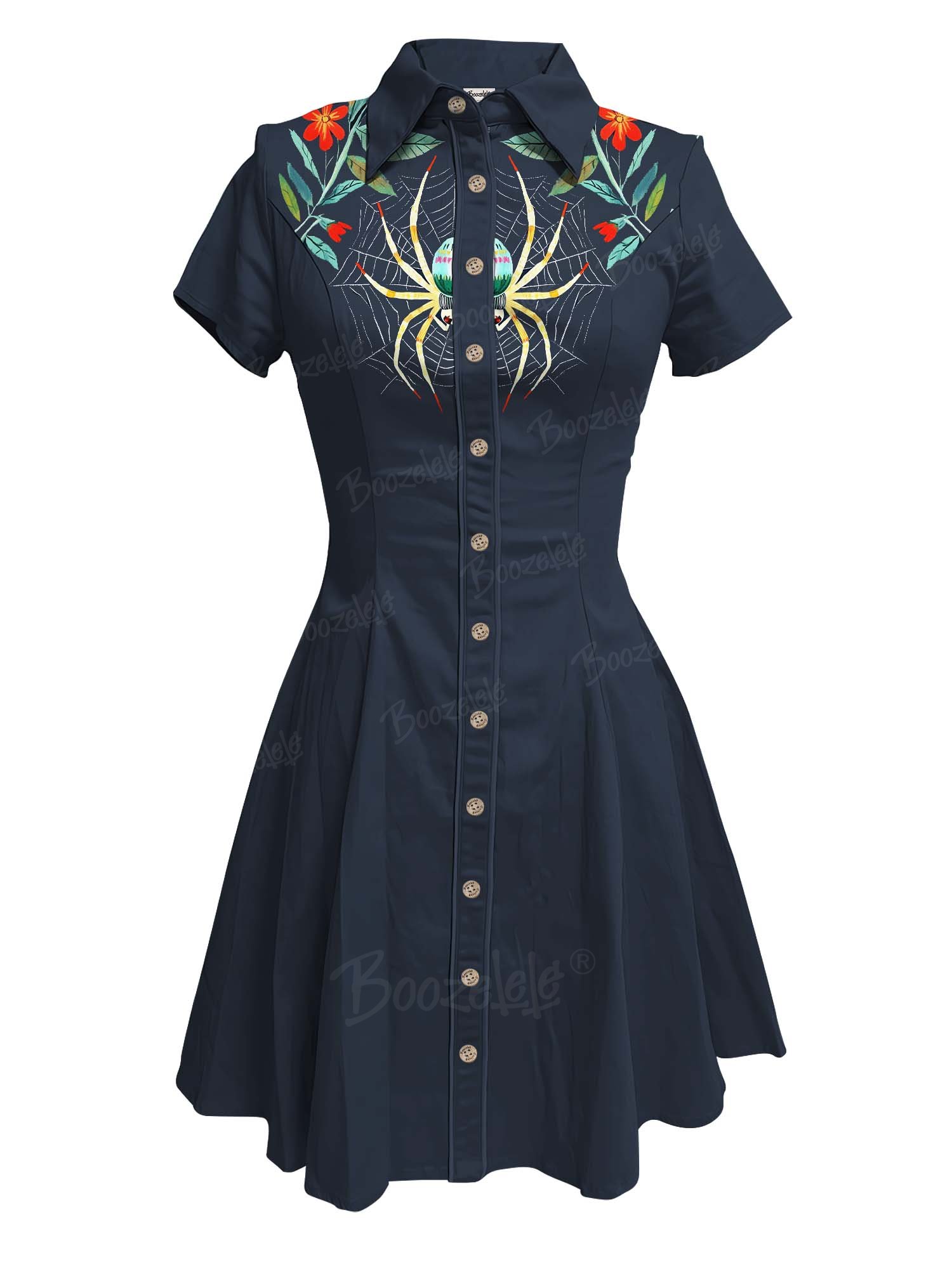 Spider And Flower - 100% Cotton Dress