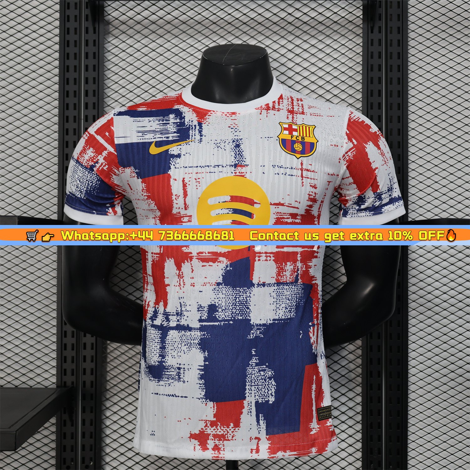 B.A.R.S.A 25-26 Red & Blue & White Special Edition Jersey - Player Version