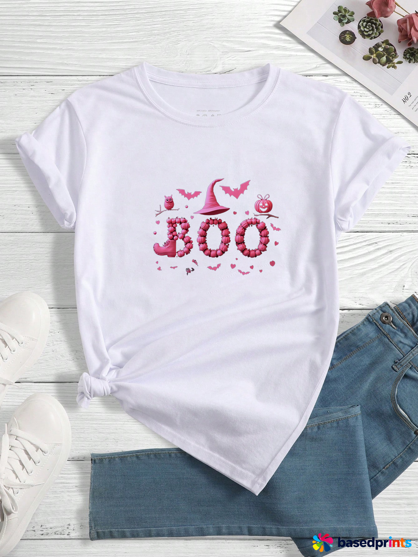 Halloween Boo T Shirt Women Cotton Casual Short Sleeve Tops