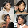 Glueless Brazilian Black Straight Hair Lace BOB Wigs Lady Wig