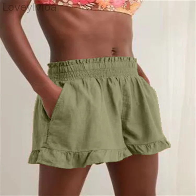 Casual Cotton And Linen Stretch Loose Fungus Shorts