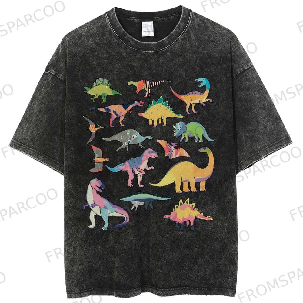 Vintage Batik Anime Print T-Shirt