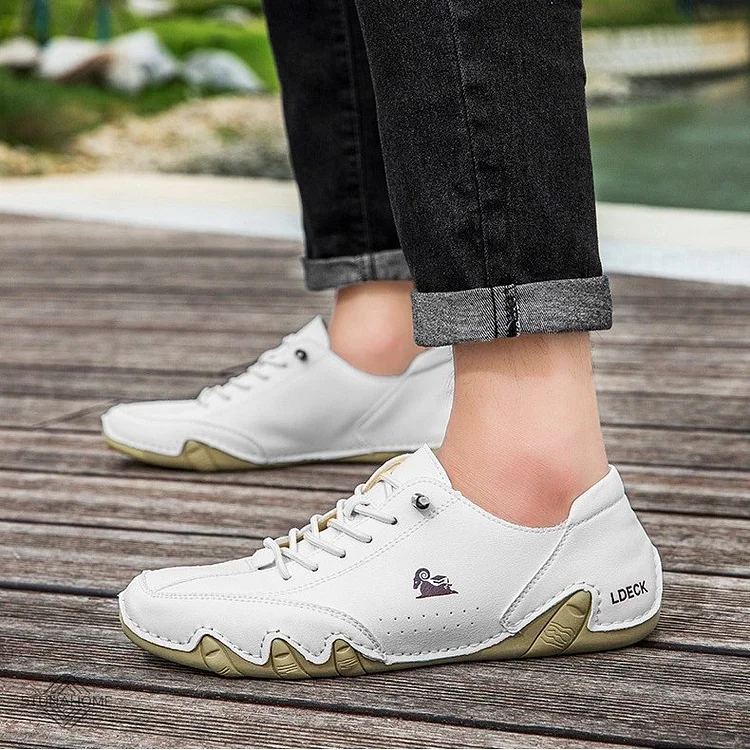 Lace-Up Loafers with Contrast Panel and Textured Outsole  Stunahome.com