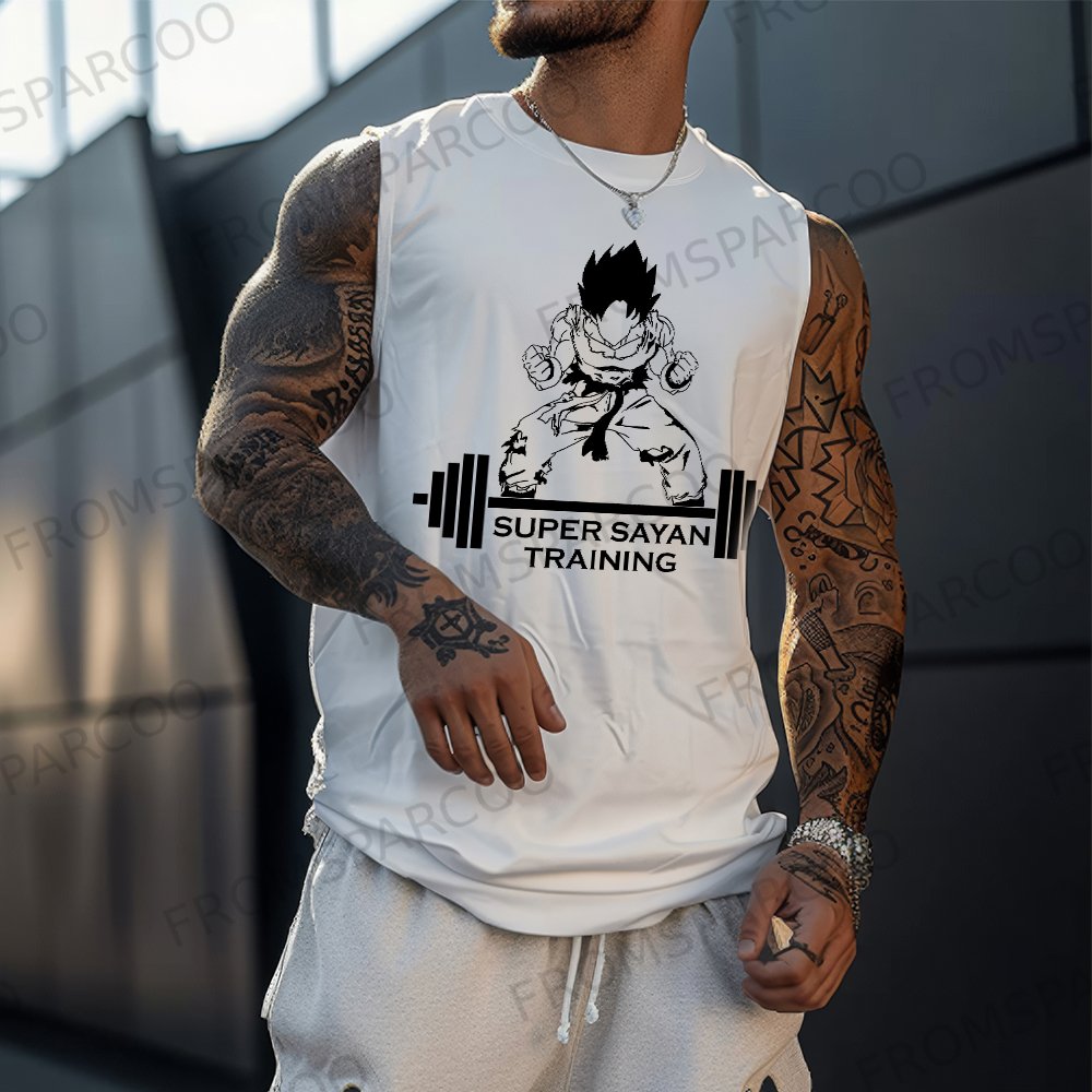 Unisex Dragon Ball Anime Printed Gym Tank Top