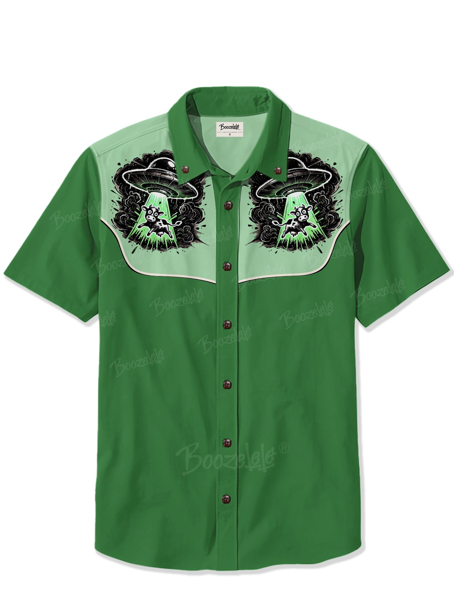 Spaceship And Cows - 100% Cotton Shirt