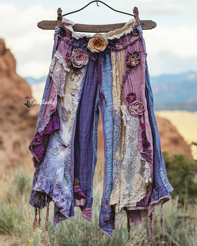 Summer Vacation Ruffle Lace Contrast Pants b77d