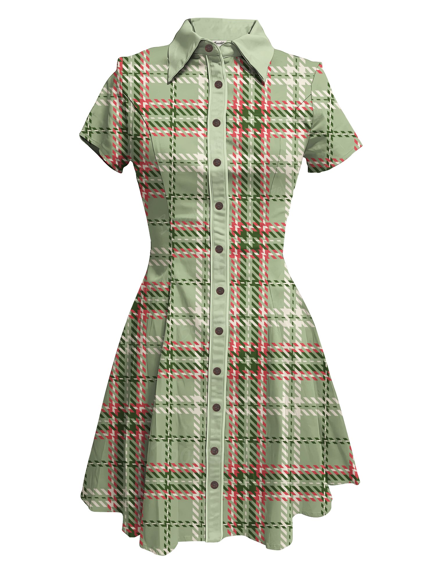 【Olena Kovalova X Boozelele】Christmas Tartan - 100% Cotton Dress