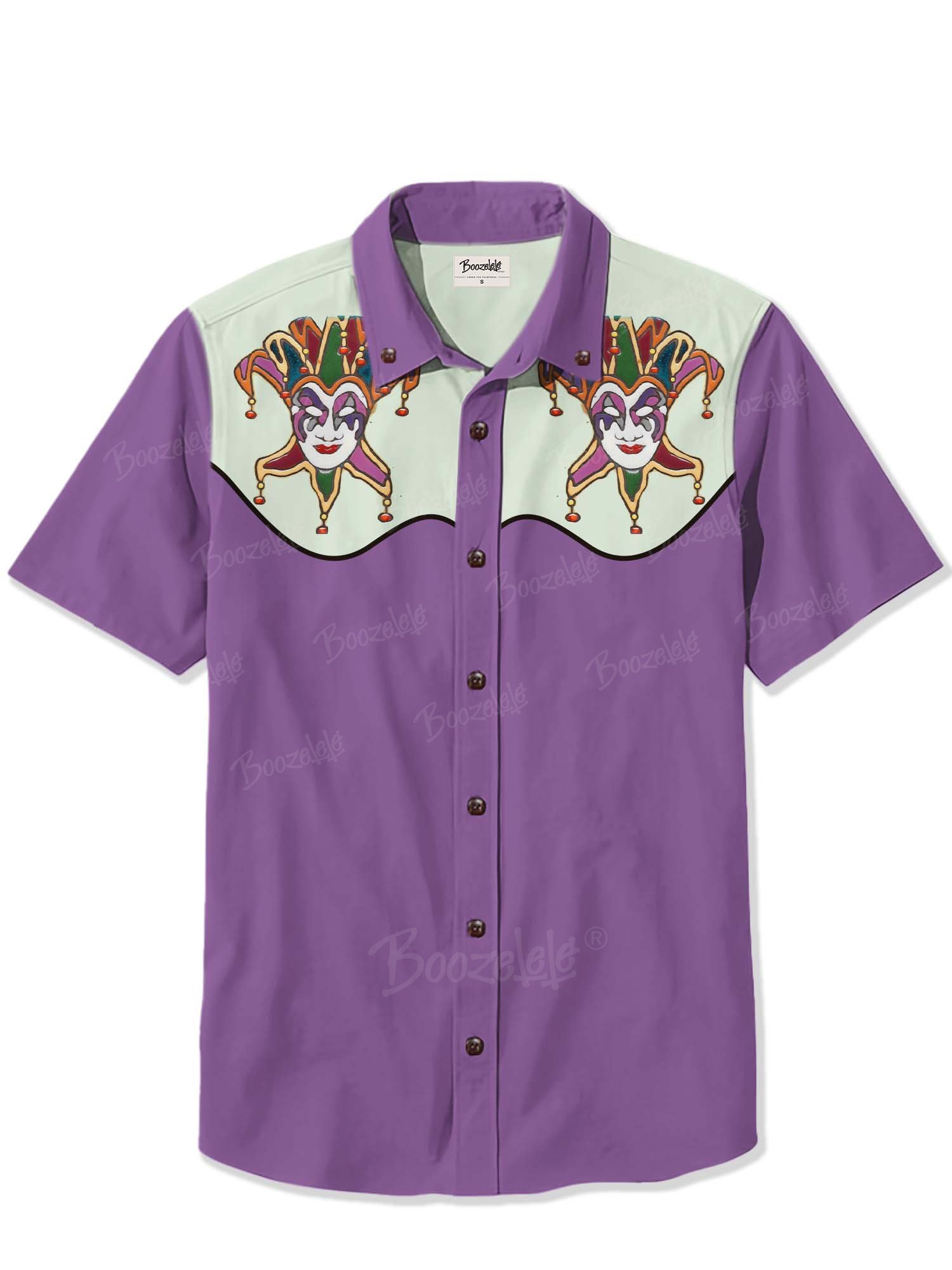 Mardi Gras Joker Mask - 100% Cotton Shirt