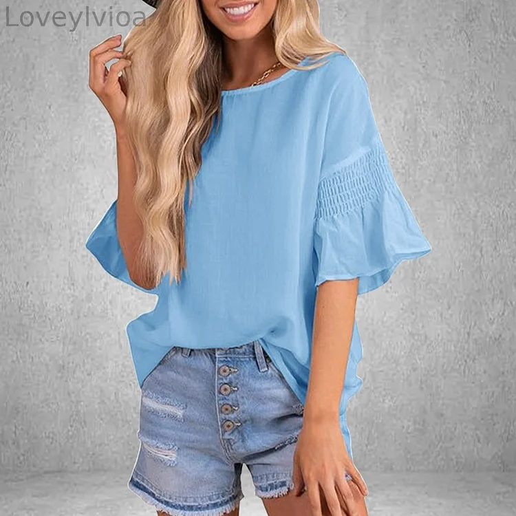 Loose Round Neck Short Sleeved T-Shirt