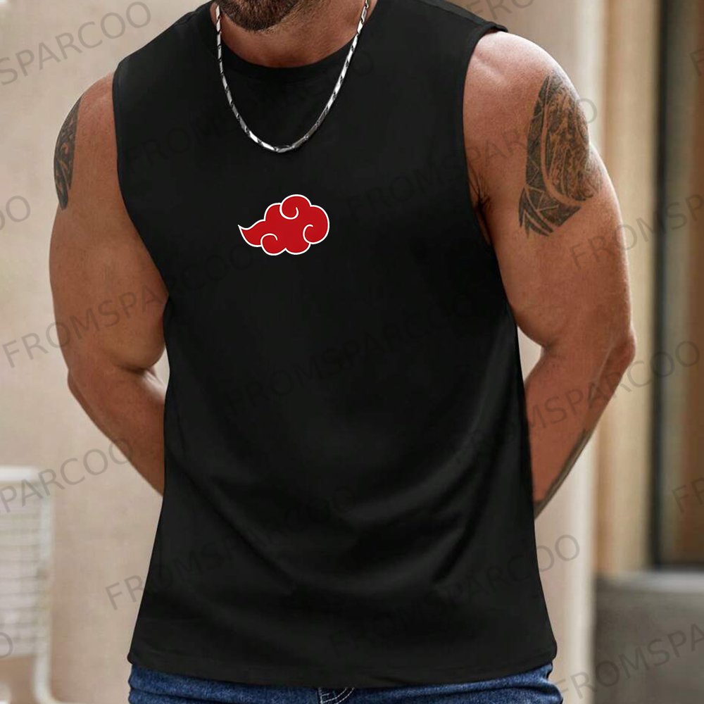 Casual Anime Print Fitness Tank Top